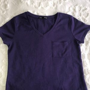 Purple v-neck shirt